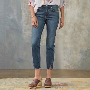 AMO Twist Slim Fit Split Cuff Jeans in Dark Vintage 24